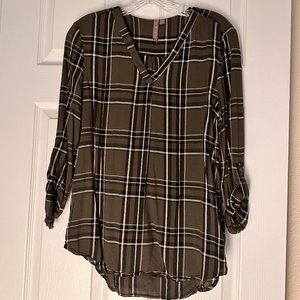 Brina & Em - Long Sleeve Blouse Roll Tab